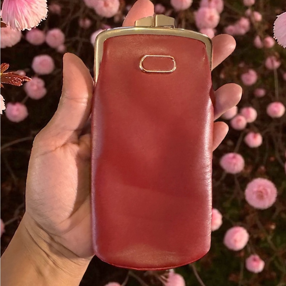Kisslock Coin Purse, Red, Faux Leather Shiseido Kisslock Coin Purse